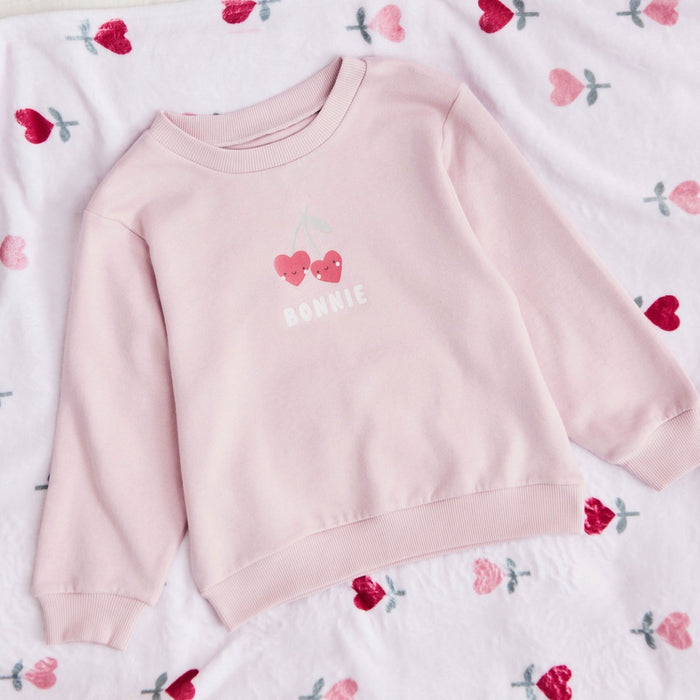 Personalised Love You Cherry Much Pink Sweater