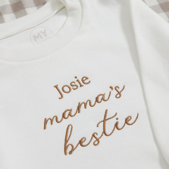 Personalised Mama's Little Bestie White Sweatshirt