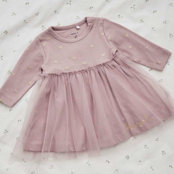 Personalised Mauve Tulle Dress by Name It