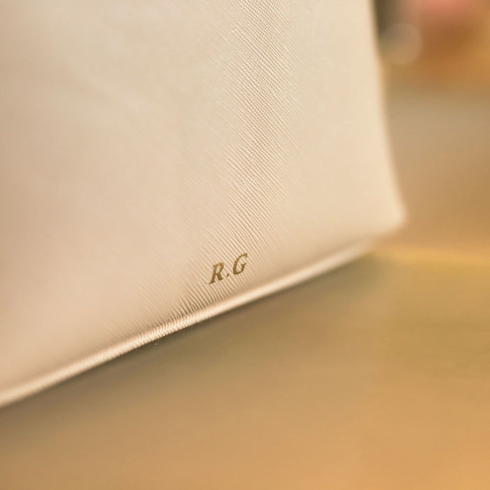 Personalised Medium White Make-Up Bag