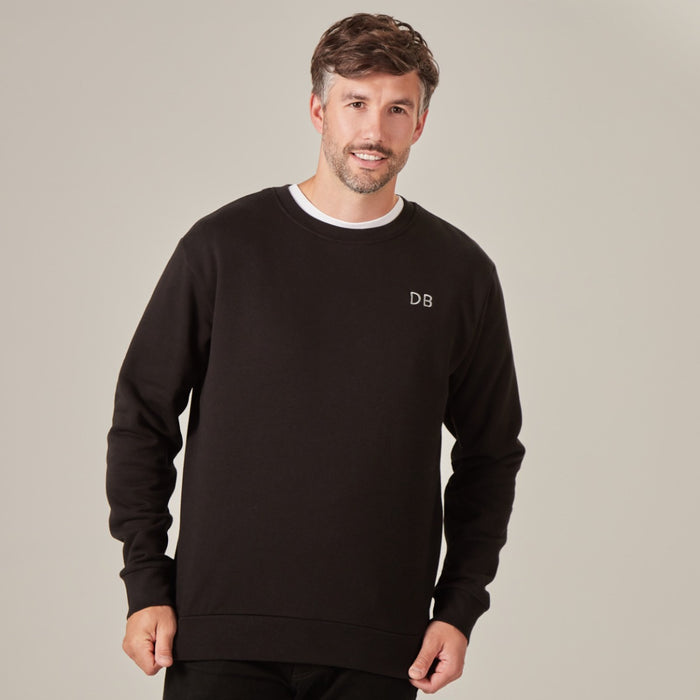 Personalised Men’s Black Initial Slim Fit Sweatshirt