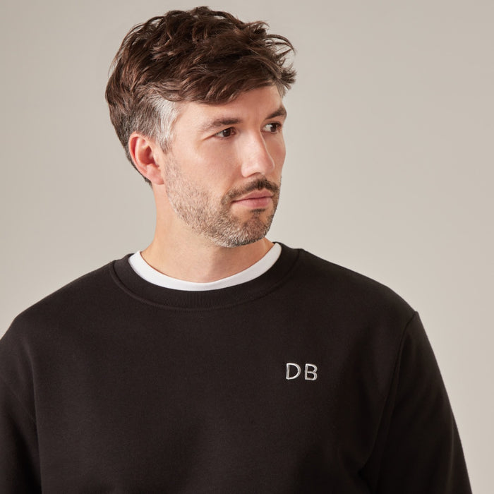 Personalised Men’s Black Initial Slim Fit Sweatshirt