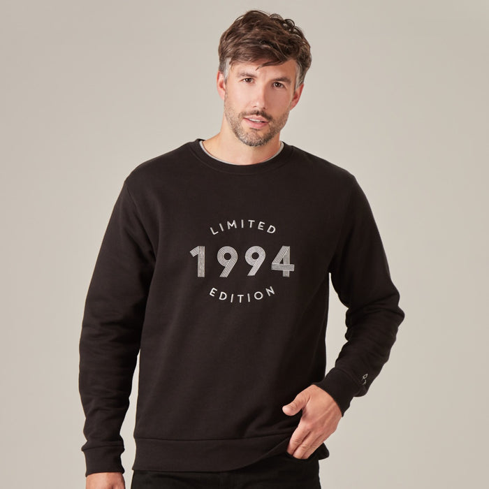 Personalised Men's Black Limited Edition Birth Year Sweatshirt