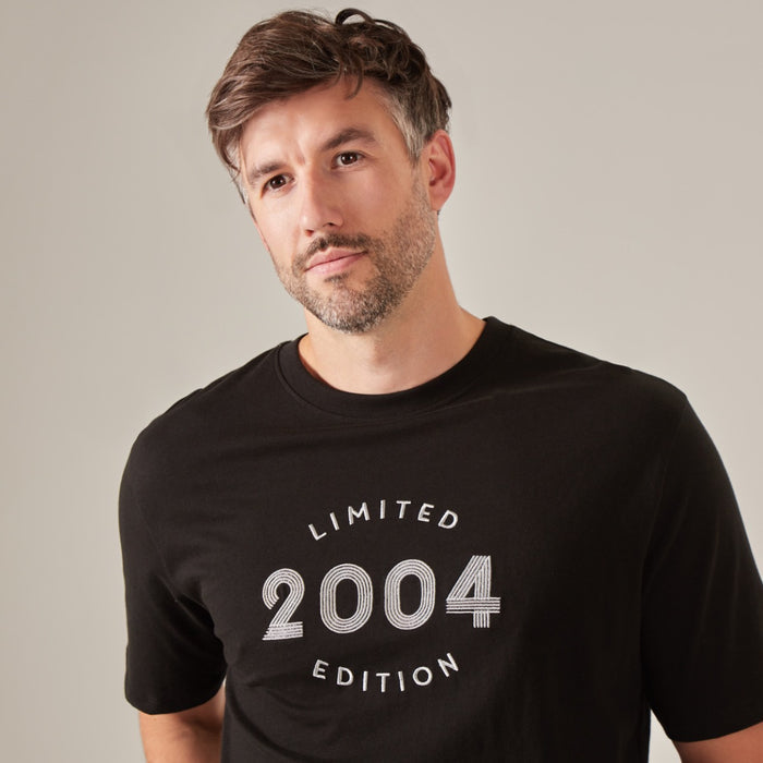 Personalised Men's Black Limited Edition Birth Year T-Shirt by Made Yours