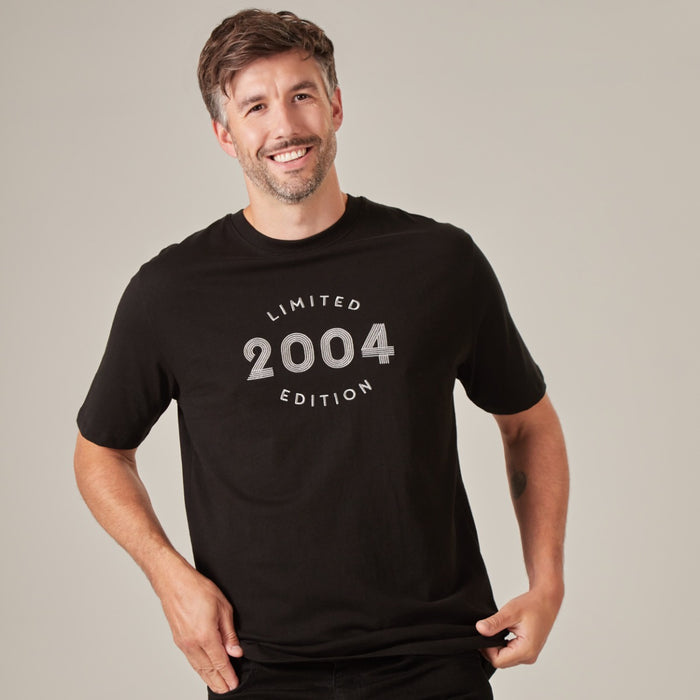 Personalised Men's Black Limited Edition Birth Year T-Shirt by Made Yours