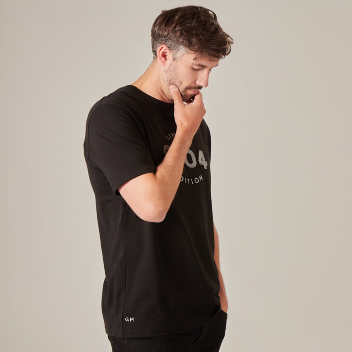 Personalised Men's Black Limited Edition Birth Year T-Shirt by Made Yours