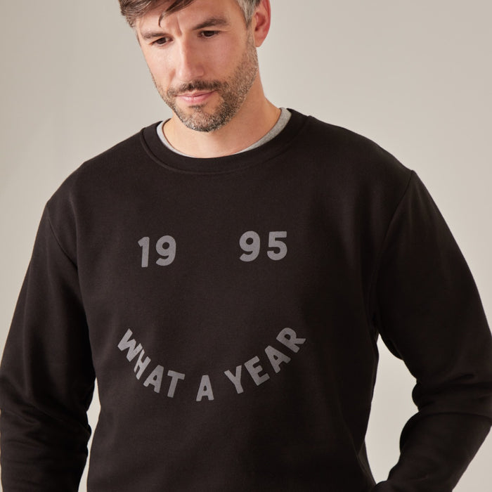 Personalised Men's Black What a Year Sweatshirt