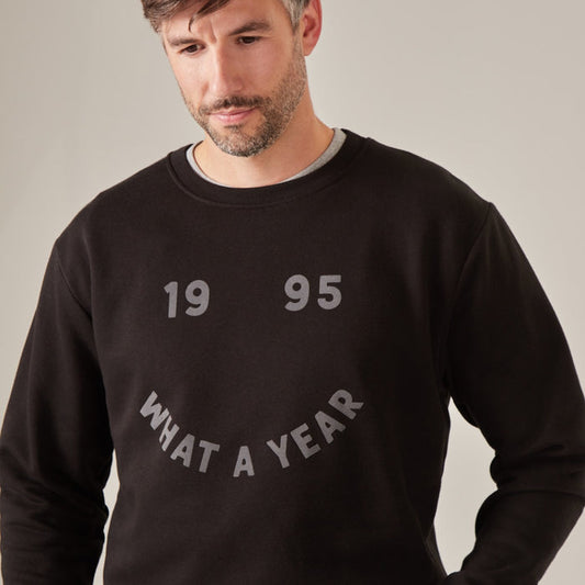 Personalised Men's Black What a Year Sweatshirt