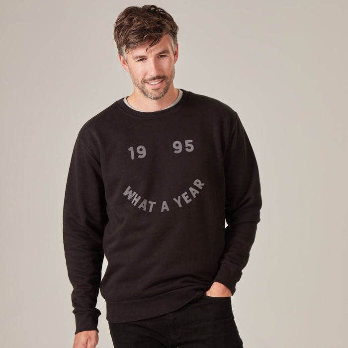 Personalised Men's Black What a Year Sweatshirt