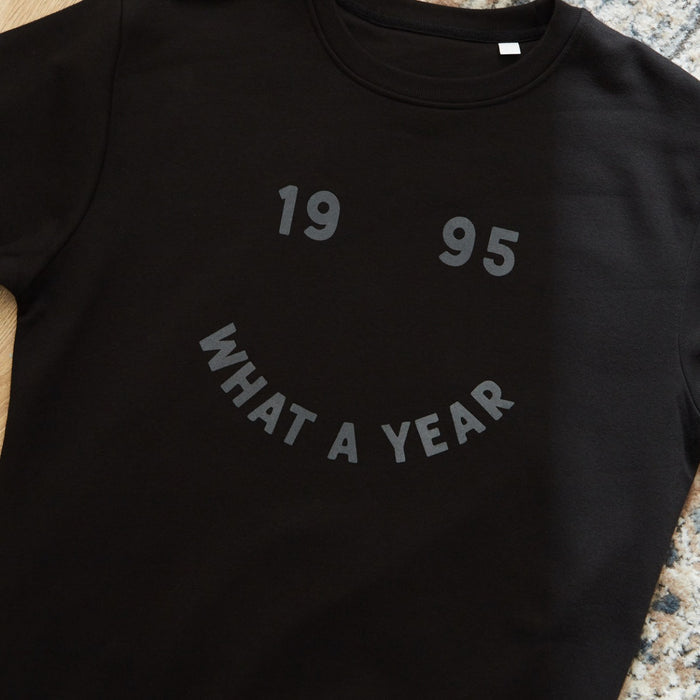 Personalised Men's Black What a Year Sweatshirt