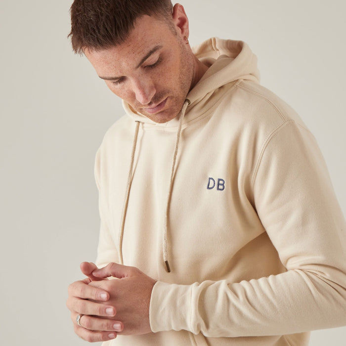 Personalised Men's Cream Initial Hoodie