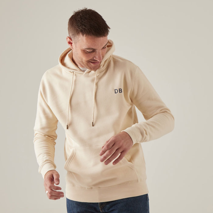 Personalised Men's Cream Initial Hoodie