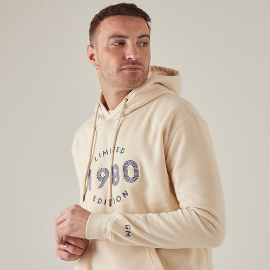 Personalised Men's Cream Limited Edition Birth Year Hoodie