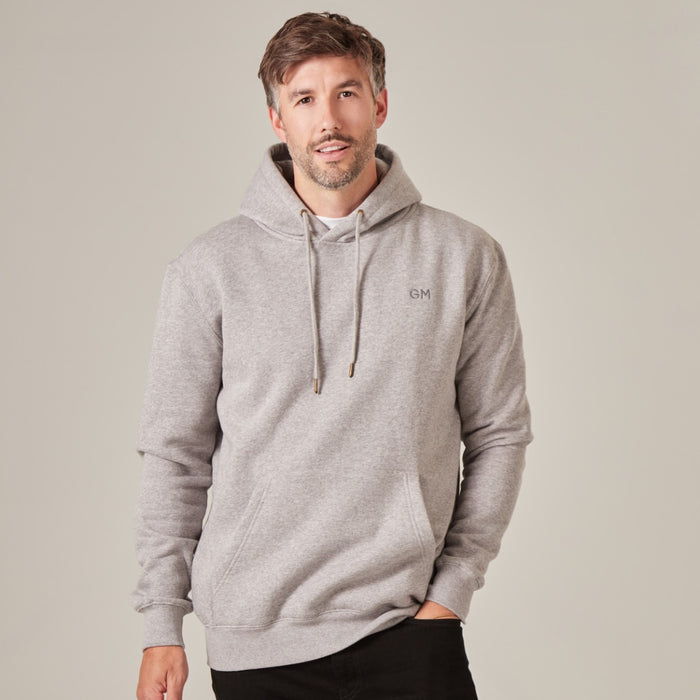 Personalised Men’s Grey Initial Slim Fit Hoodie