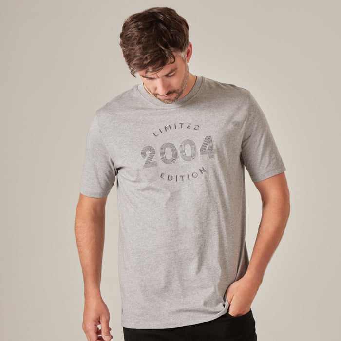 Personalised Men's Grey Limited Edition Birth Year T-Shirt