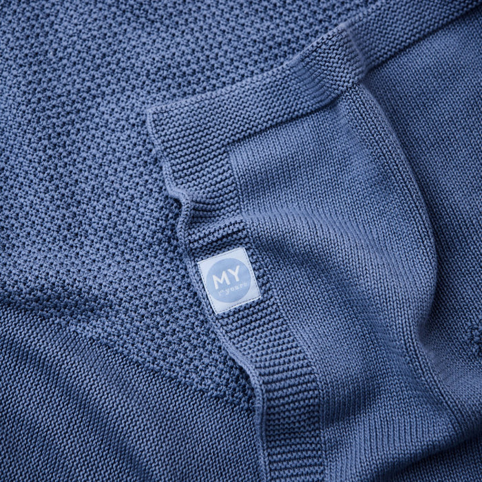 Personalised Mid Blue Knitted Shawl