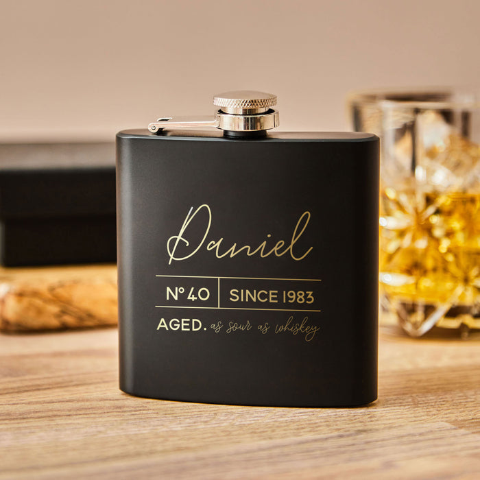 Personalised Milestone Birthday Hip Flask