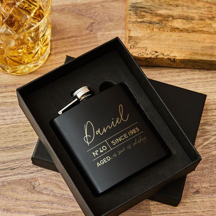 Personalised Milestone Birthday Hip Flask