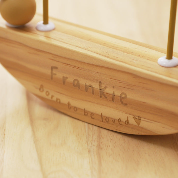 Personalised Mini Mono Rocking Bead Activity Toy