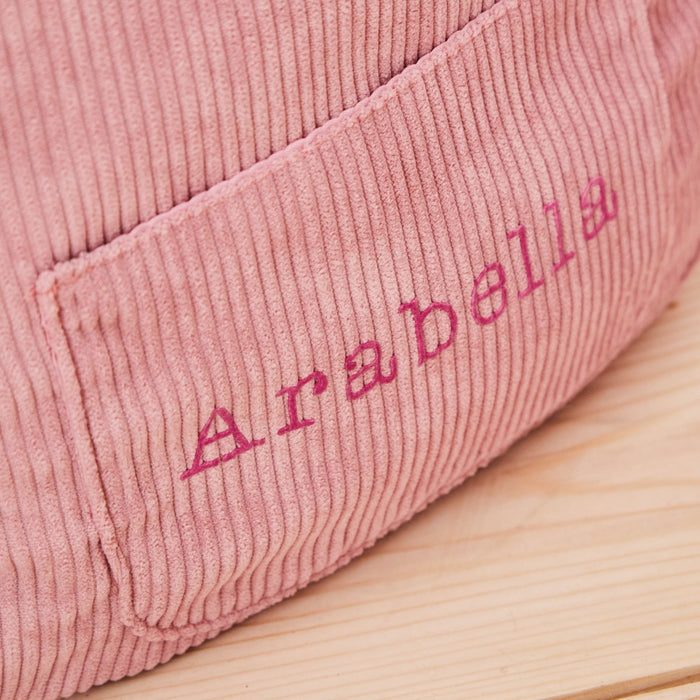 Personalised Mini Pink Cord Backpack
