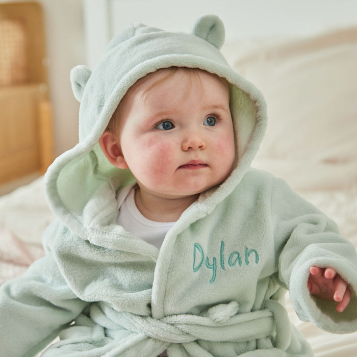 Personalised Mint Choc Chip Fleece Robe With Ears
