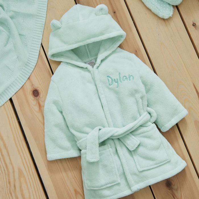 Personalised Mint Choc Chip Fleece Robe With Ears