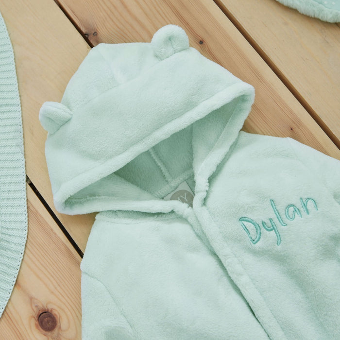 Personalised Mint Choc Chip Fleece Robe With Ears