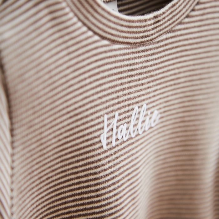 Personalised Mocha Children’s Striped T-Shirt