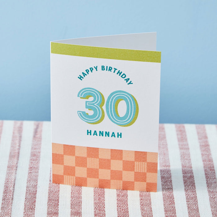 Personalised Modern Milestone 30th Birthday Card