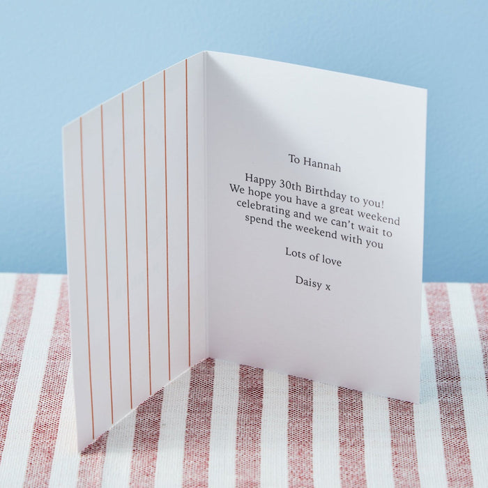 Personalised Modern Milestone 30th Birthday Card