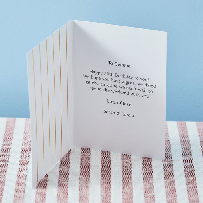 Personalised Modern Milestone 50th Birthday Card