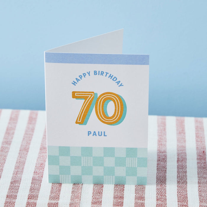 Personalised Modern Milestone 70th Birthday Card