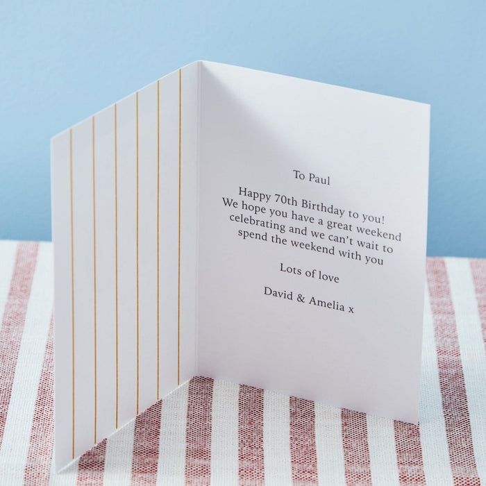 Personalised Modern Milestone 70th Birthday Card