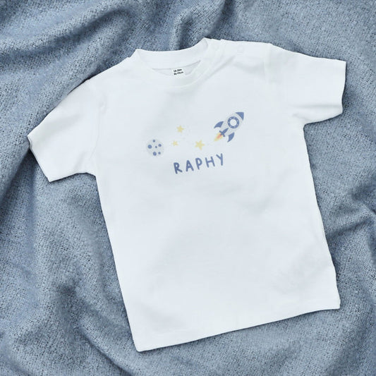 Personalised Moon & Rocket T-Shirt