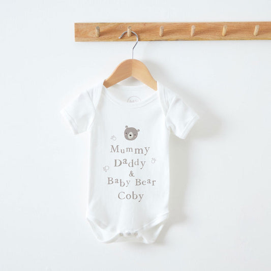 Personalised Mummy, Daddy & Baby Bear Bodysuit
