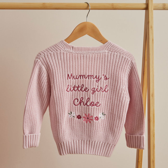 Personalised Mummy's Little Girl Pink Cardigan