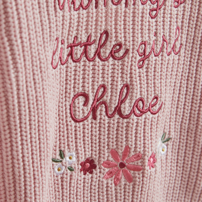 Personalised Mummy's Little Girl Pink Cardigan