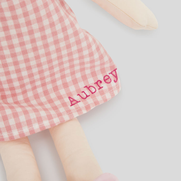 Personalised My 1st Doll in Pink Dress - Black Hair