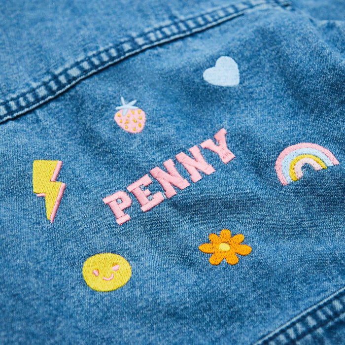 Personalised My Kids Girls' Blue Denim Jacket