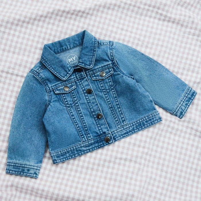 Personalised My Kids Girls' Blue Denim Jacket