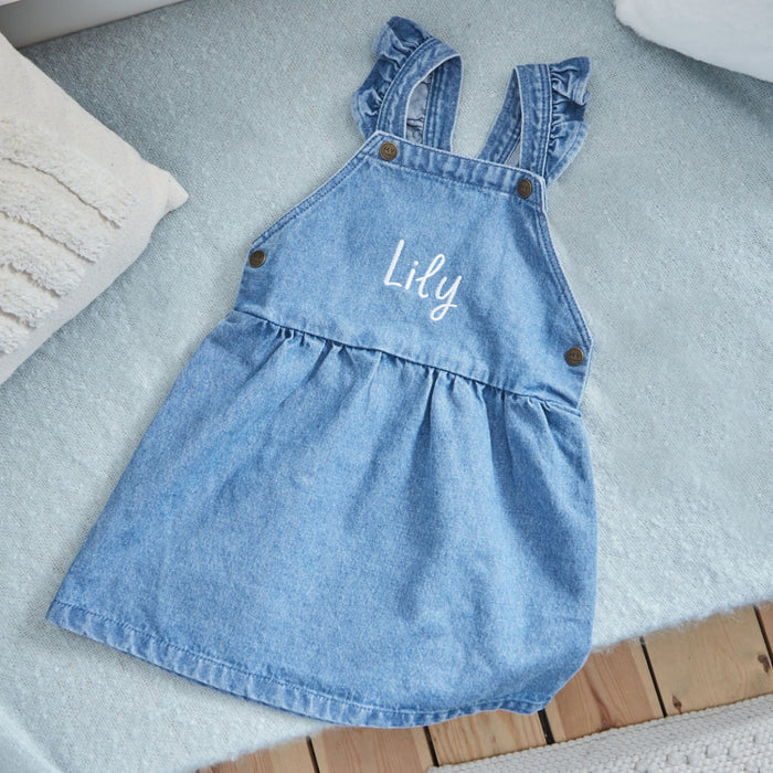 Personalised Name Denim Pinny Dress