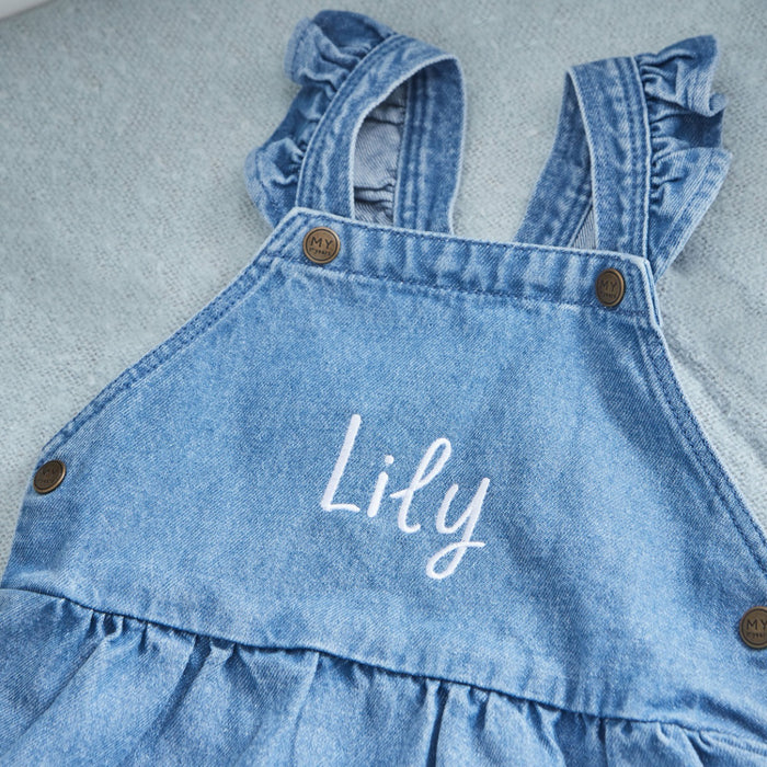 Personalised Name Denim Pinny Dress