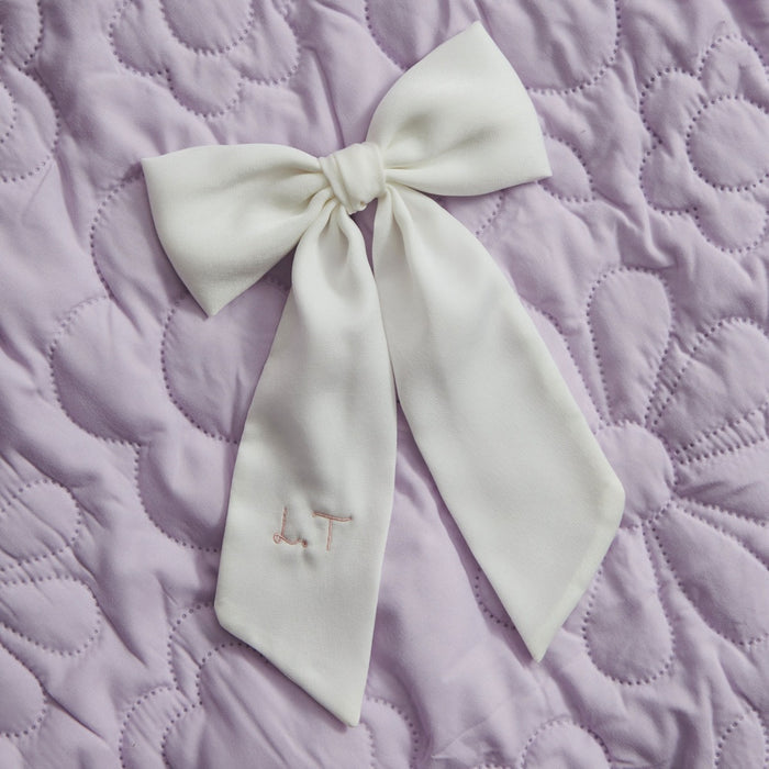 Personalised Name Ivory Hair Bow Clip