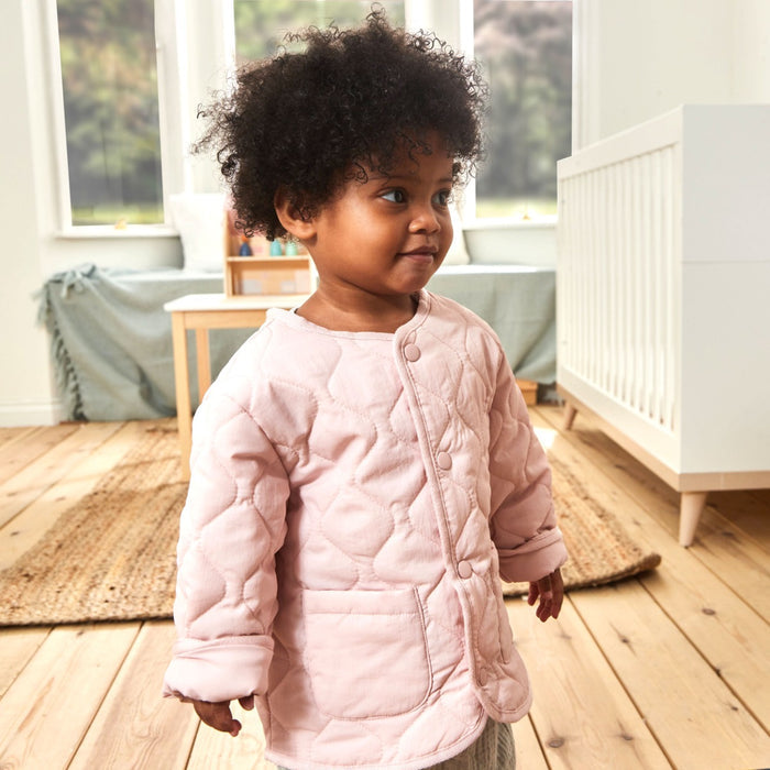 Personalised Name Pink Quilted Jacket