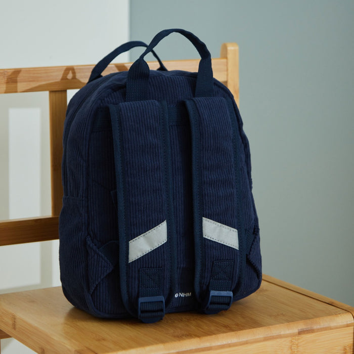 Personalised Natural History Museum™ Dino Explorer Navy Cord Mini Backpack
