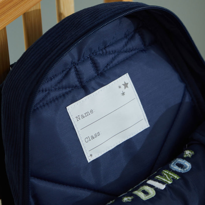Personalised Natural History Museum™ Dino Explorer Navy Cord Mini Backpack