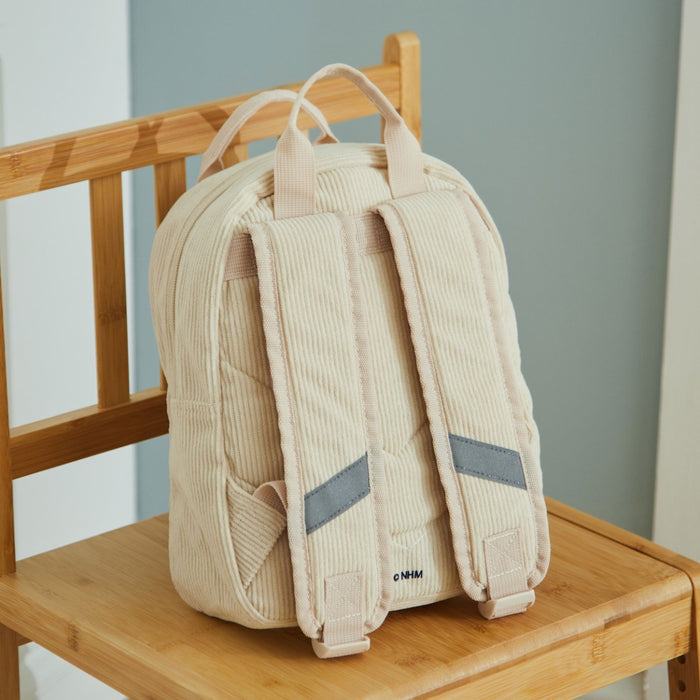 Personalised Natural History Museum™ Dinosaur Ecru Cord Mini Backpack