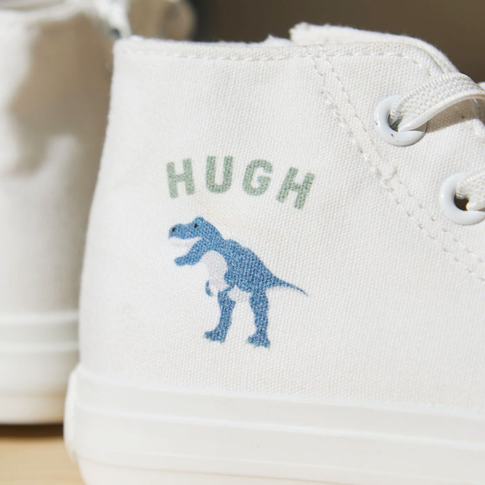 Personalised Natural History Museum™ Ivory Dino High Top Trainers