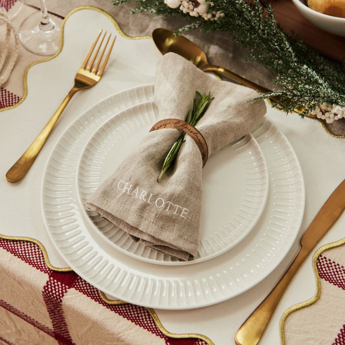 Personalised Natural Initial Linen Napkins