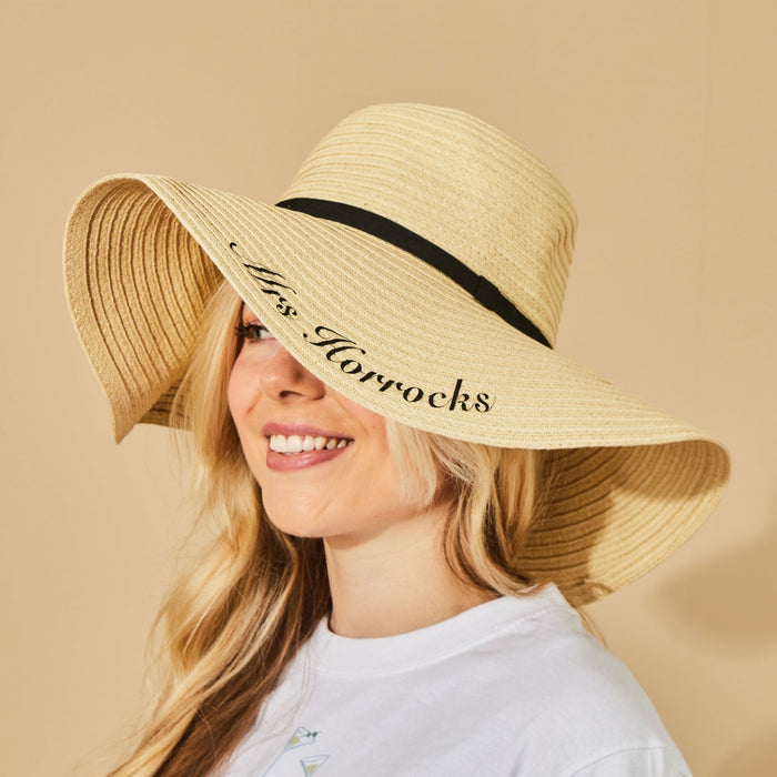 Personalised Natural Woven Sun Hat